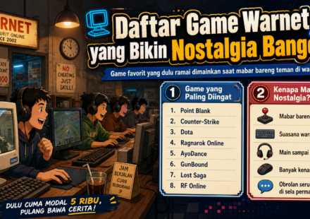 Lihat daftar game warnet yang bikin nostalgia banget dan pernah jadi favorit banyak pemain saat menghabiskan waktu bersama teman.