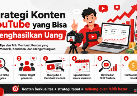 Pelajari strategi membuat konten YouTube yang berpotensi menghasilkan uang dengan ide menarik, konsisten, dan sesuai target penonton.