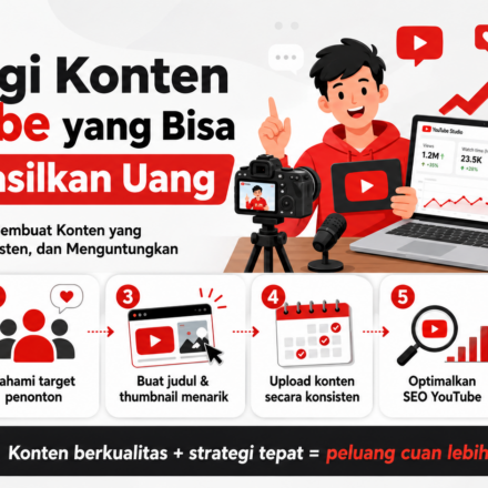Pelajari strategi membuat konten YouTube yang berpotensi menghasilkan uang dengan ide menarik, konsisten, dan sesuai target penonton.