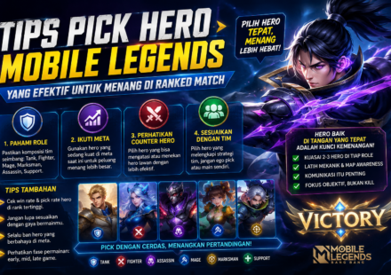 Tips pick hero Mobile Legends yang efektif untuk menang di Ranked Match, mulai dari role, meta, counter hero, hingga komposisi tim agar push rank lebih stabil.